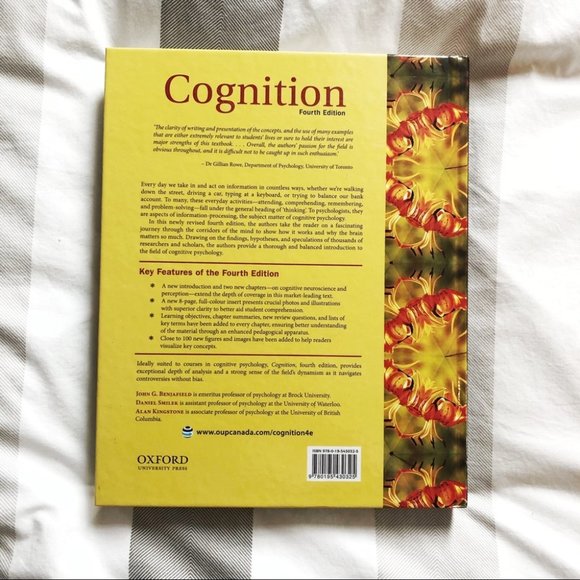 Cognition Fourth Edition by John G Benjafield - Picture 2 of 4
